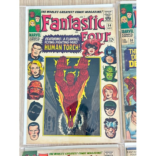 359 - Fantastic Four bundle – #54, 58, 60, 73, 87, 93. Marvel Comics 1966 - 1969. Key issues - 3rd App of ... 
