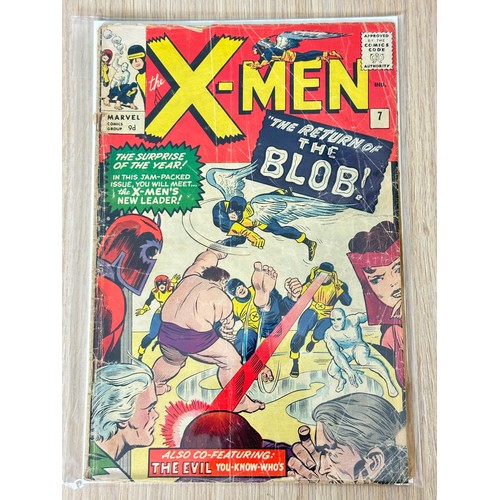 373A - X-Men #7 (1st app Cerebro, 2nd app Blob). Fair Condition. Pen Mark on Cover. See pics. Marvel Comics... 