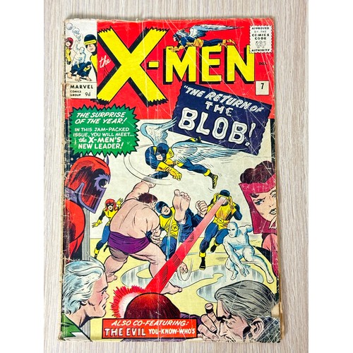 373A - X-Men #7 (1st app Cerebro, 2nd app Blob). Fair Condition. Pen Mark on Cover. See pics. Marvel Comics... 