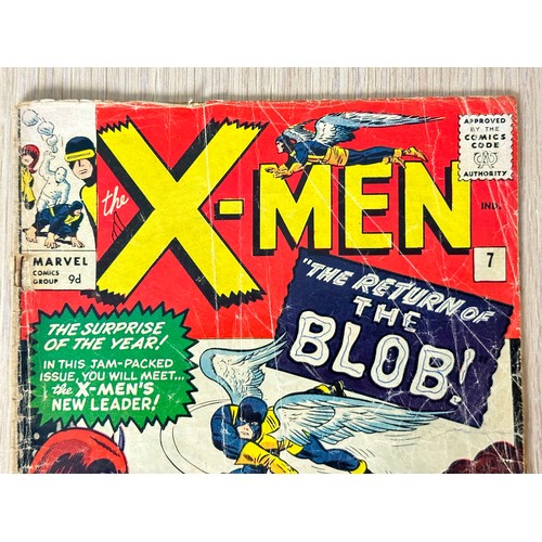 373A - X-Men #7 (1st app Cerebro, 2nd app Blob). Fair Condition. Pen Mark on Cover. See pics. Marvel Comics... 