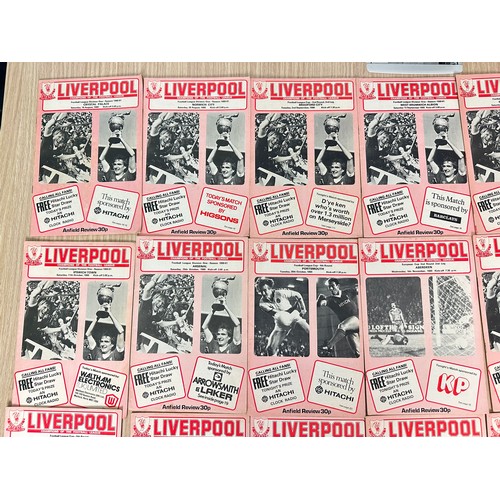 413 - FOOTBALL PROGRAMMES: LIVERPOOL FC. Complete 1980/81 Season Bundle of Home programmes. Including Euro... 