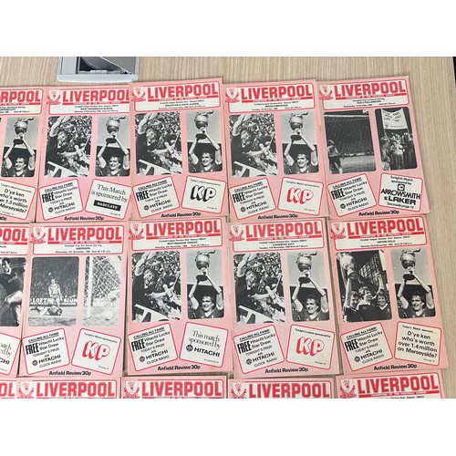 413 - FOOTBALL PROGRAMMES: LIVERPOOL FC. Complete 1980/81 Season Bundle of Home programmes. Including Euro... 