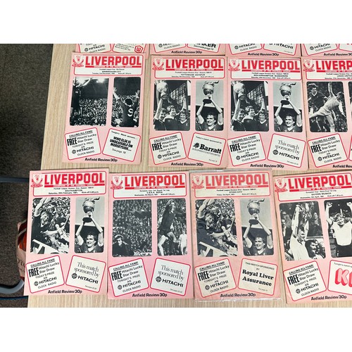 413 - FOOTBALL PROGRAMMES: LIVERPOOL FC. Complete 1980/81 Season Bundle of Home programmes. Including Euro... 