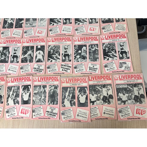 413 - FOOTBALL PROGRAMMES: LIVERPOOL FC. Complete 1980/81 Season Bundle of Home programmes. Including Euro... 