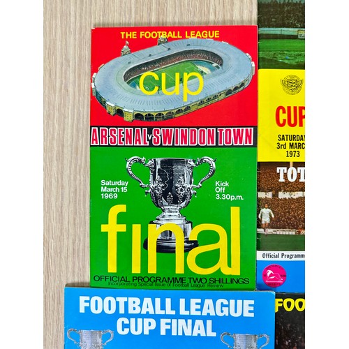 418 - FOOTBALL PROGRAMMES: League Cup Final Programmes from 1970's/80' VFN Condition. 6 Programmes in tota... 