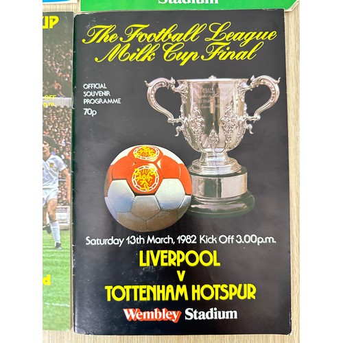 418 - FOOTBALL PROGRAMMES: League Cup Final Programmes from 1970's/80' VFN Condition. 6 Programmes in tota... 