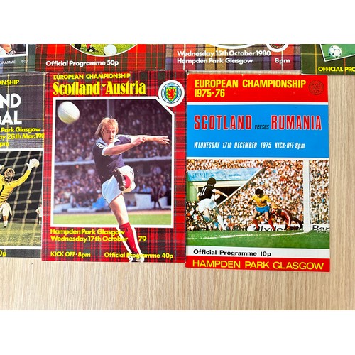 419 - FOOTBALL PROGRAMMES: SCOTLAND World Cup & European Championship Qualifying Internationals from 70's ... 