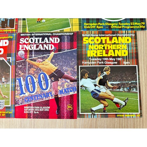 420 - FOOTBALL PROGRAMMES: Scotland Internationals from 70's & 80's.  Friendlies & Home nations matches. V... 