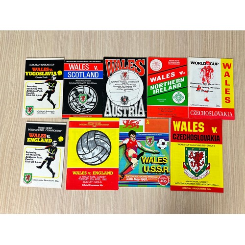 421 - FOOTBALL PROGRAMMES: WALES Internationals from 70's & 80's. 8 programmes in total.