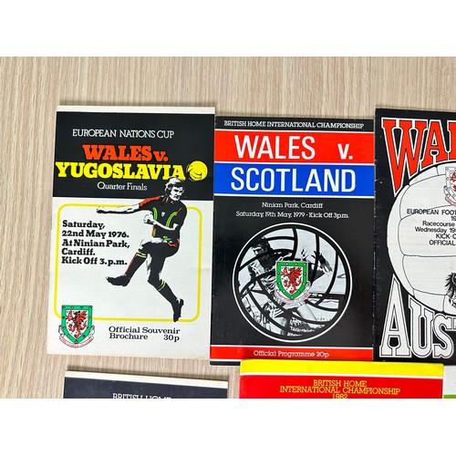 421 - FOOTBALL PROGRAMMES: WALES Internationals from 70's & 80's. 8 programmes in total.