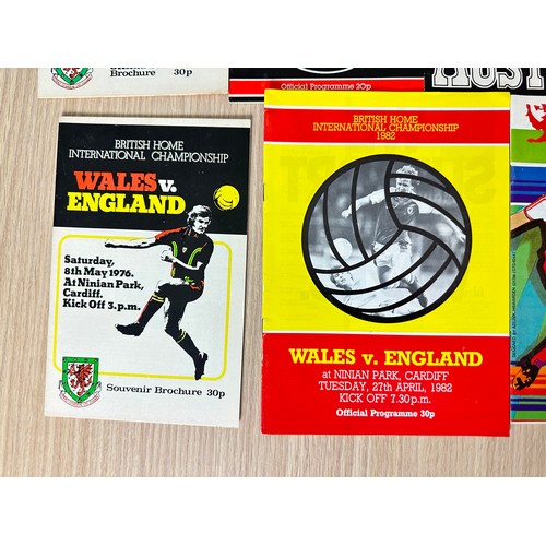 421 - FOOTBALL PROGRAMMES: WALES Internationals from 70's & 80's. 8 programmes in total.