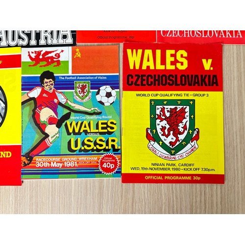 421 - FOOTBALL PROGRAMMES: WALES Internationals from 70's & 80's. 8 programmes in total.