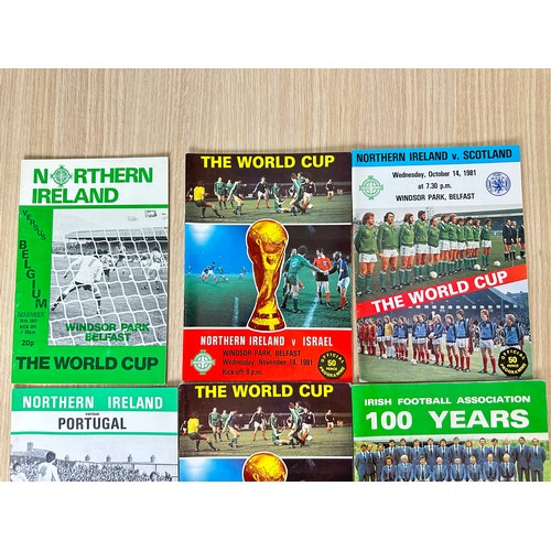 423 - FOOTBALL PROGRAMMES: NORTHERN IRELAND World Cup Qualifying matches from 70's & 80's. 6 programmes in... 