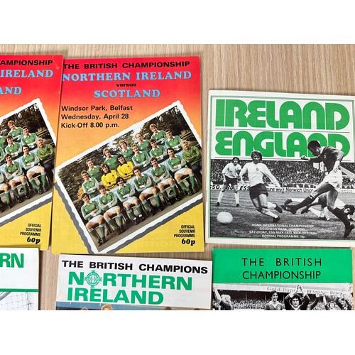 424 - FOOTBALL PROGRAMMES: NORTHERN IRELAND International matches from 70's & 80's. VFN Condition. 8 progr... 