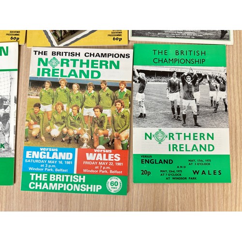 424 - FOOTBALL PROGRAMMES: NORTHERN IRELAND International matches from 70's & 80's. VFN Condition. 8 progr... 