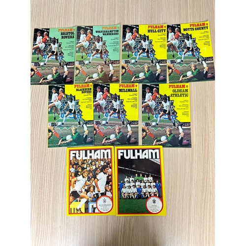 425 - FOOTBALL PROGRAMMES: GEORGE BEST, BOBBY MOORE, FULHAM FC. 
A collection of Fulham FC programmes all ... 