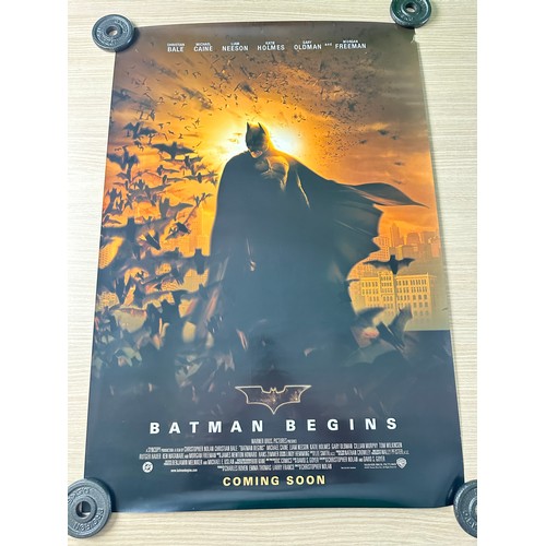 387 - BATMAN BEGINS (2005) 2 x One-Sheet Original UK Movie Film Cinema Posters, Measures 27