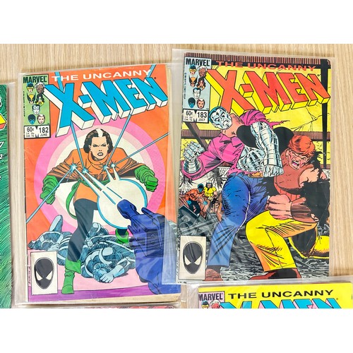 322 - UNCANNY X-MEN # 180 - 189. Complete 10 Comic Numbered run. Marvel Comics 1984/5. Includes Minor Keys... 