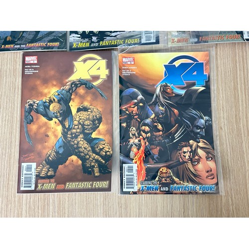 343 - X4: X-MEN/FANTASTIC FOUR #1 - 5 . Complete Limited Series. Marvel Comics 2005. All FN/VFN Condition.