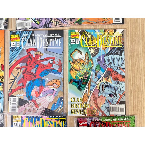 346 - CLANDESTINE #1 - 12. Complete 12 issue set of comics. Marvel Comics 1994. FN/VFN Condition