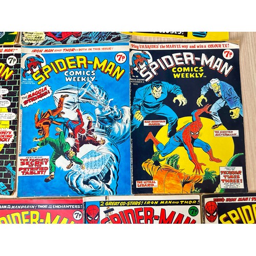 375 - SPIDERMAN UK COMICS WEEKLY. #50, 65, 85 - 95. 
13 Comics in total 1974 onwards.