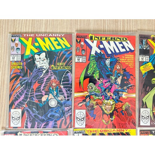 383 - UNCANNY X-MEN #239 - 250. Marvel Comics 1988/9. Consecutive run of 12 numbered comics. Includes keys... 