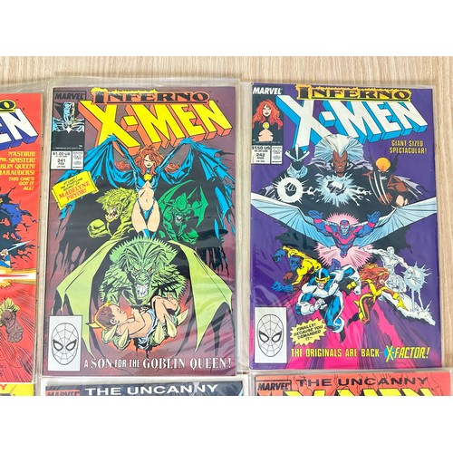 383 - UNCANNY X-MEN #239 - 250. Marvel Comics 1988/9. Consecutive run of 12 numbered comics. Includes keys... 