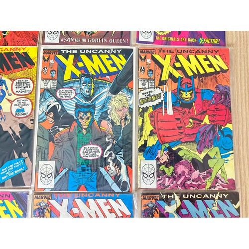 383 - UNCANNY X-MEN #239 - 250. Marvel Comics 1988/9. Consecutive run of 12 numbered comics. Includes keys... 