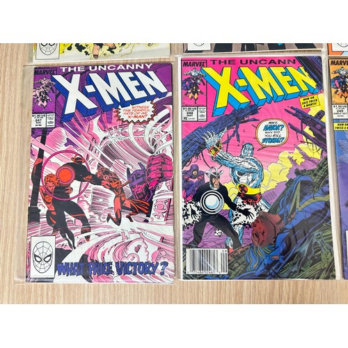 383 - UNCANNY X-MEN #239 - 250. Marvel Comics 1988/9. Consecutive run of 12 numbered comics. Includes keys... 