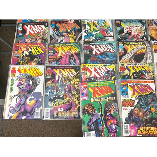 388 - UNCANNY X-MEN #300 - 350. Consecutive run of 52 Numbered comics. Marvel Comics 1993 - 1997.  Include... 