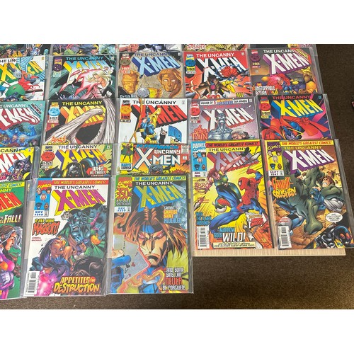 388 - UNCANNY X-MEN #300 - 350. Consecutive run of 52 Numbered comics. Marvel Comics 1993 - 1997.  Include... 