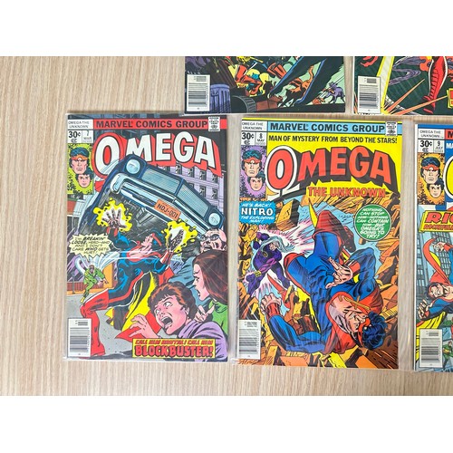 393 - OMEGA THE UNKNOWN. #1 - 10. Complete Set of 10 issue comic series. Marvel Comics 1976. FN Condition.... 