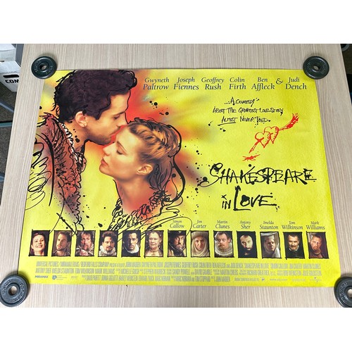 588 - SHAKESPEARE IN LOVE x 2 ORIGINAL QUAD MOVIE FILM POSTERS. (1998). TWO DIFFERENT DESIGNS. BOTH EXCELL... 