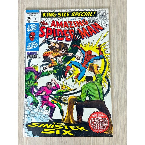 405 - AMAZING SPIDER-MAN ANNUAL #6. Marvel Comics 1969. Features a partial reprint of the amazing spider-m... 