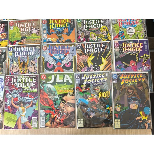 431 - JUSTICE LEAGUE BUNDLE OF 35 COMICS. Various titles including: Justice League America, Justice League... 