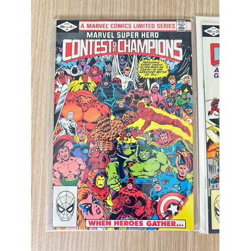 440 - MARVEL SUPER HERO: CONTEST OF CHAMPIONS #1 - 3. First limited series published by Marvel Comics (198... 