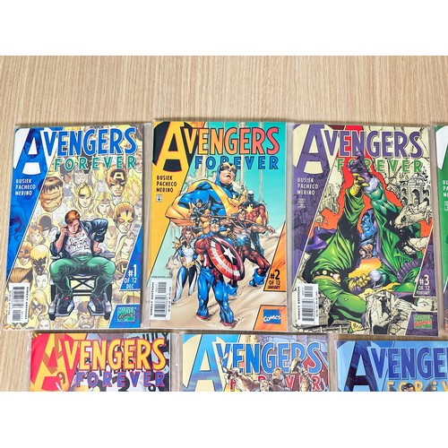 443 - AVENGERS FOREVER #1-12 plus variant cover of #4. 13 Comics in total. Marvel Comics 1998. Includes #9... 