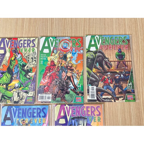 443 - AVENGERS FOREVER #1-12 plus variant cover of #4. 13 Comics in total. Marvel Comics 1998. Includes #9... 