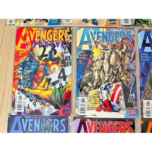 443 - AVENGERS FOREVER #1-12 plus variant cover of #4. 13 Comics in total. Marvel Comics 1998. Includes #9... 