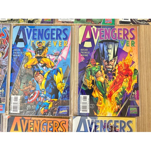 443 - AVENGERS FOREVER #1-12 plus variant cover of #4. 13 Comics in total. Marvel Comics 1998. Includes #9... 