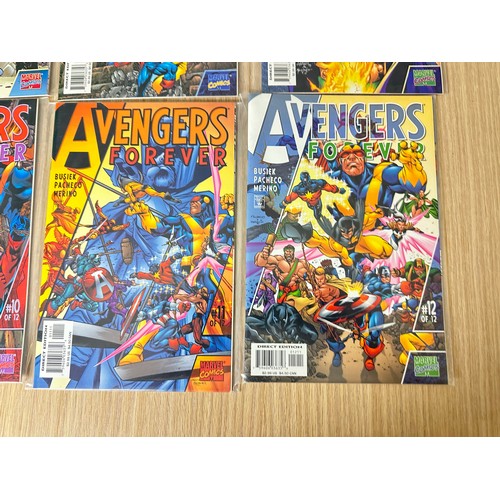 443 - AVENGERS FOREVER #1-12 plus variant cover of #4. 13 Comics in total. Marvel Comics 1998. Includes #9... 