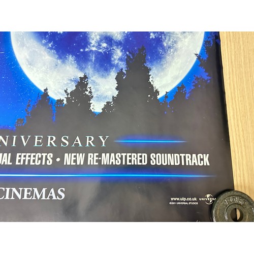 566 - E.T. 20TH ANNIVERSARY POSTER. ORIGINAL UK QUAD CINEMA MOVIE FILM POSTER. Very Good Condition, See pi... 