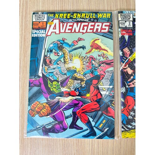 456 - AVENGERS: KREE-SKRULL WAR #1 & 2. Complete Limites Series. Marvel comics 1983. VFN Condition.