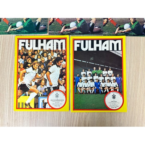 609 - FOOTBALL PROGRAMMES: GEORGE BEST, BOBBY MOORE, FULHAM FC. 
A collection of Fulham FC programmes all ... 