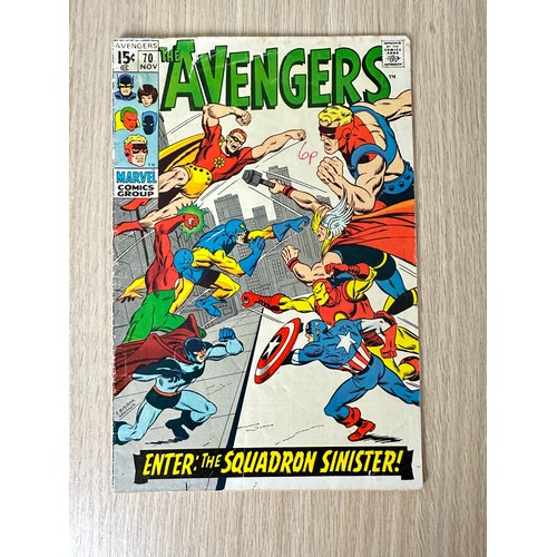 507 - Avengers 70 (1st full app Squadron Sinister). Marvel Comics 1969. VG Condition.