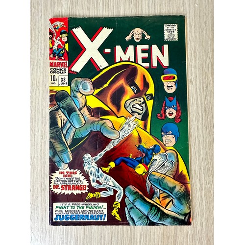 510 - Uncanny X-Men #33. Marvel Comics 1967. Cover Art featuring the Juggernaught. VG Condition. Bagged & ... 