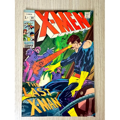 512 - X-Men #59 (1st app Dr Karl Lykos, Neal Adams art). Marvel Comics 1969. 1st App of Dr Lykos, the huma... 