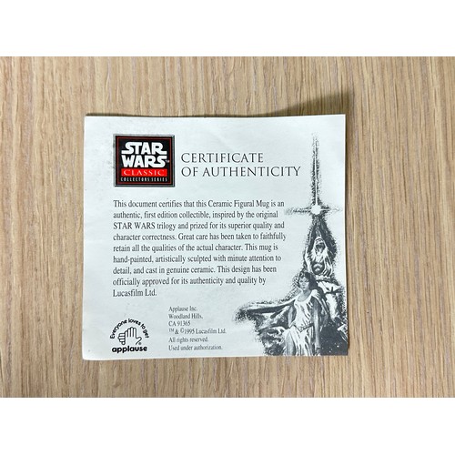 614A - STAR WARS:  DARTH VADER Classic Collectors Figural Mug With Certificate of Authenticity. Excellent c... 