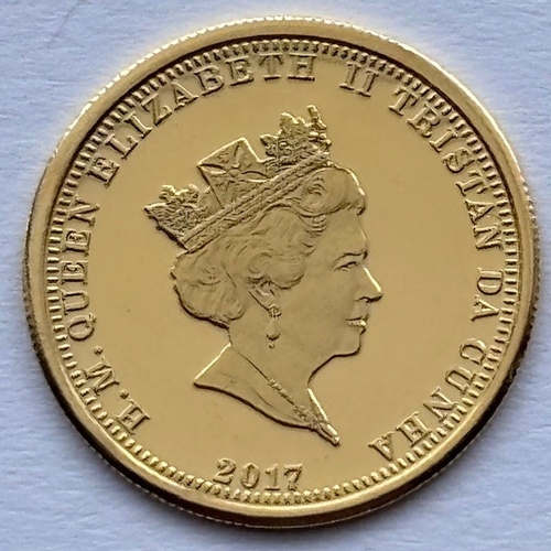 13 - 2017 9-carat Gold Proof One Crown Coin, 100th Anniversary of the House of Windsor, Diameter 16mm, We... 