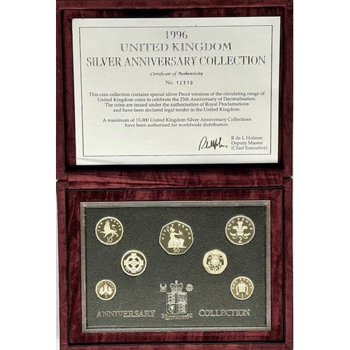 22 - 1996 UK Silver Proof Coin Collection, 25th Anniversary of Decimal Currency,  .925 Sterling silver, O... 
